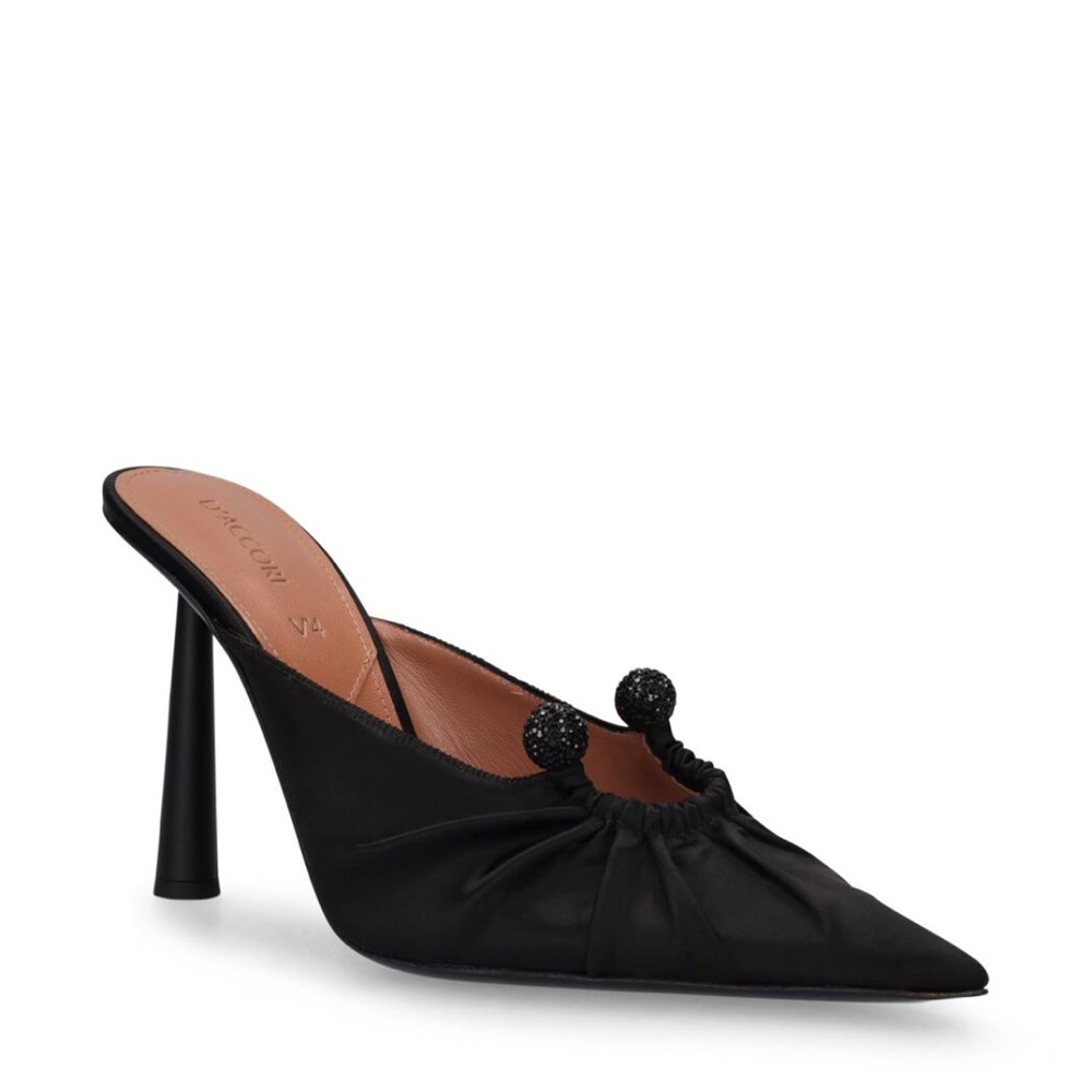 Black D’accori Crystal Mules 38.5/8 W BNIB